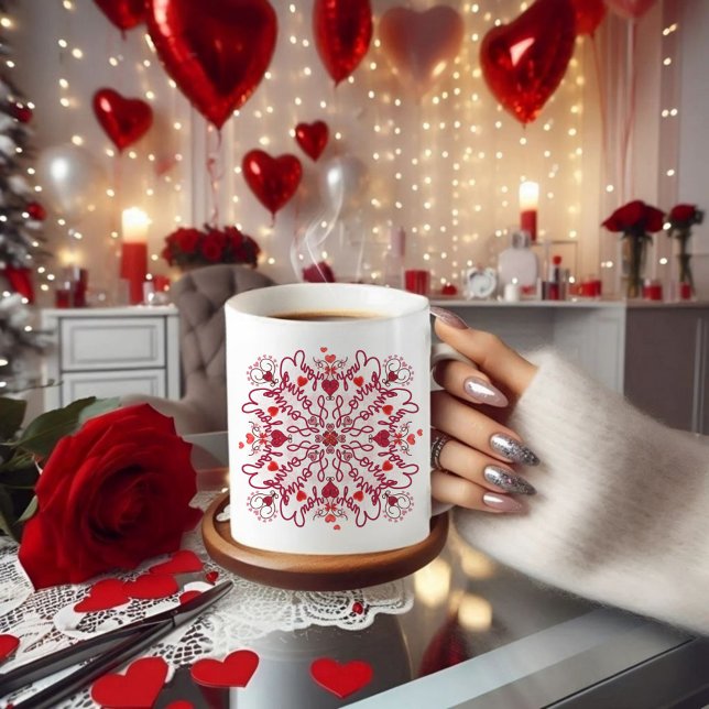 Love You manuscrit sans couture valentine Mug (Créateur téléchargé)