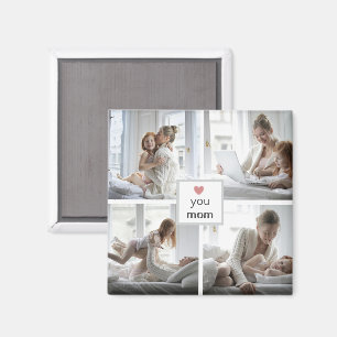 Love You Mom - Cadeau personnalisé Magnet photo