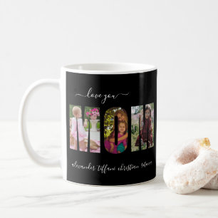 Love You Mom Photo Collage Lettres Café Mug