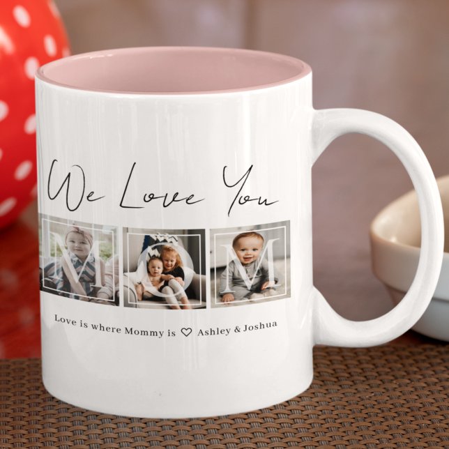 Love You Mom Photo Mug à café à deux tons (Créateur téléchargé)