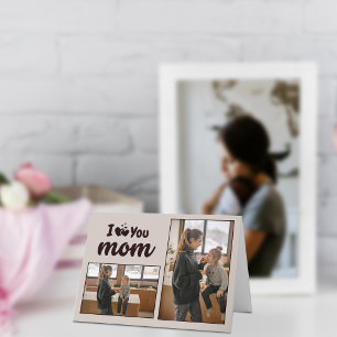 "Love You Mom" Photos personnalisées Carte de vaca