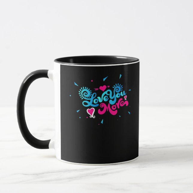 Love You More Clean Typography Style  Tasse (Links)