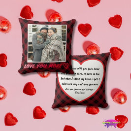 "Love You More" Custom Photo and Love Poem Kissen