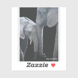 Love You More, Elephant Original Art Aufkleber