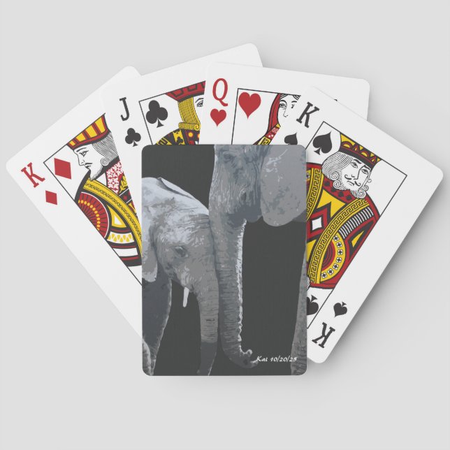 Love You More, Elephant Original Art Spielkarten (Rückseite)