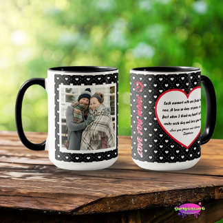 "Love You More" Foto- und Liebesgedicht-Herzen Tasse
