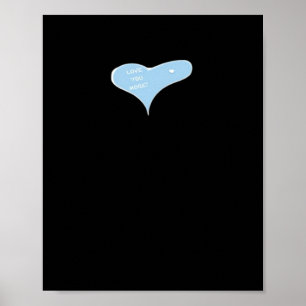 Love You More Minimal Design Blaue Gestaltung  Poster
