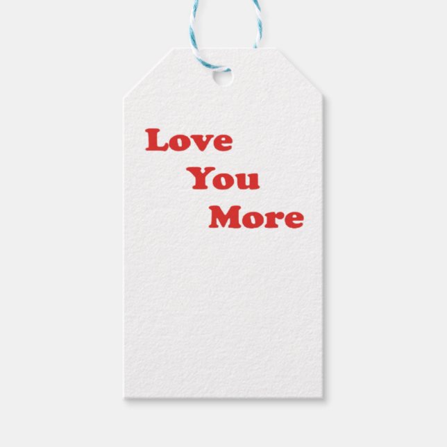 Love You More Minimal Design  Geschenkanhänger (Vorderseite)