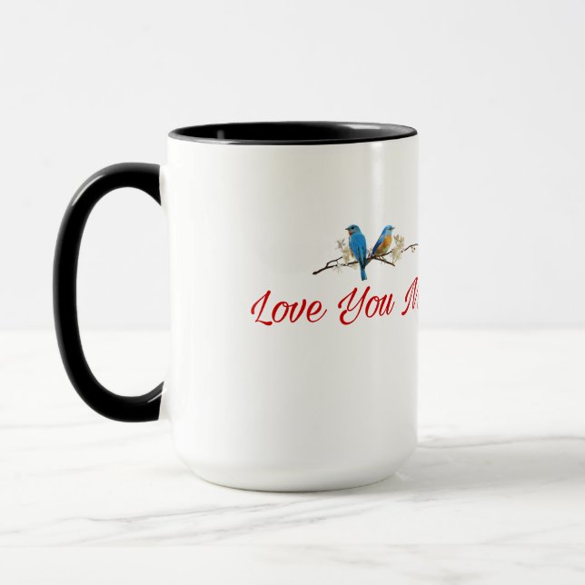 Love You More – Romantic Birds Mug (Gauche)