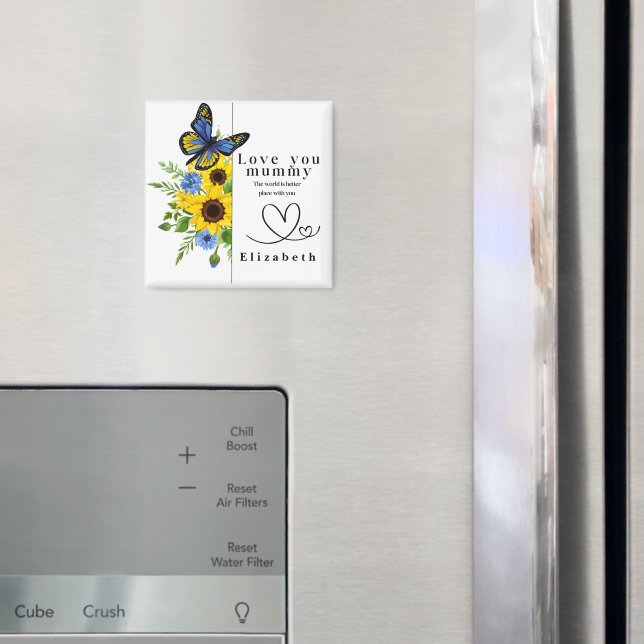 Love You Mummy Personalized Floral Magnet (In Situ (Kühlschrank))