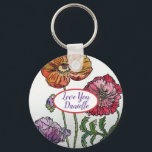 Love You Name Red Poppies Watercolour Key Ring Schlüsselanhänger<br><div class="desc">Love You Name Red and Pink Poppies Watercolour Key Ring. A superb gift for your loved one,  based on one of my original watercolour paintings.</div>