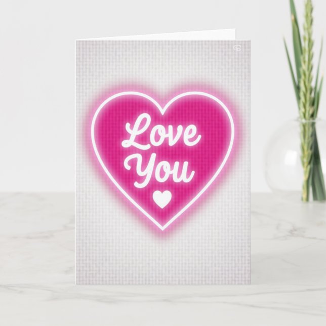Love You Neon Karte (Vorderseite)