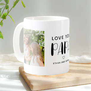 Love You Papa Photo Joli Script Café Mug
