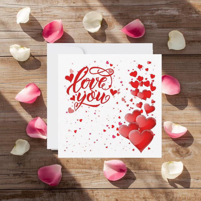 Love You Personalized Flat Card (Von Creator hochgeladen)