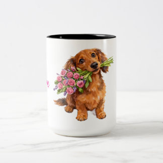 Love You Pup Mug Zweifarbige Tasse