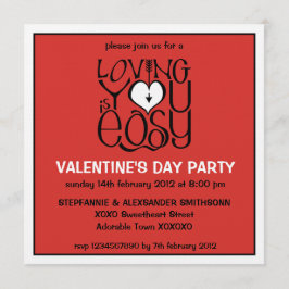 Love you red white Valentinstag Einladung