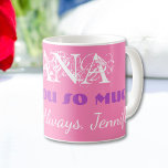 Love You So Much Nana Grandmother Name Coffee Mug Kaffeetasse<br><div class="desc">Adorable personalized I Love You So Much Nana, Love always Jennifer Coffee Tea Mug. Personalize Coffee Mug quickly and easily with your OWN name. Express your love with this lovely endearing Beverage Mug. Click personalize this template to customize it with your own name quickly and easily. Love You So Much...</div>