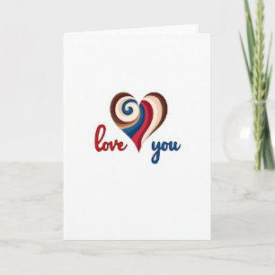 Love You Swirl Herz Karte