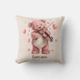 Love You Teddy with Violin Kissen