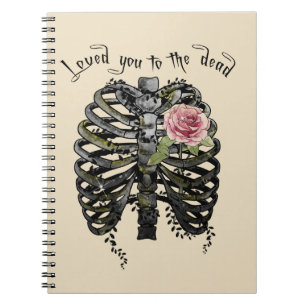 Love you to the Dead - Gothic Rib Cage Notizblock