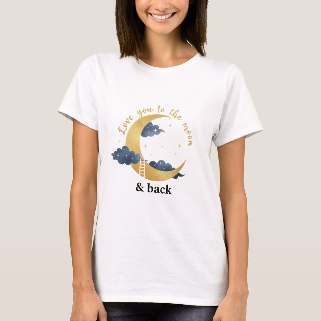 Love You To The Moon And Back Celestial Gold Boho  T-Shirt (Vorderseite)