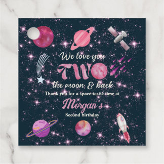 Love You Two The Moon Girls Pink 2nd Birthday Geschenkanhänger