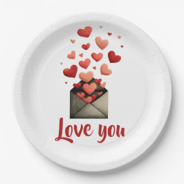 Love You Valentine Envelope Design Pappteller