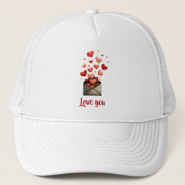 Love You Valentine Envelope Design Truckerkappe