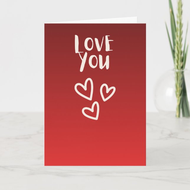 Love you with Hearts Karte (Vorderseite)