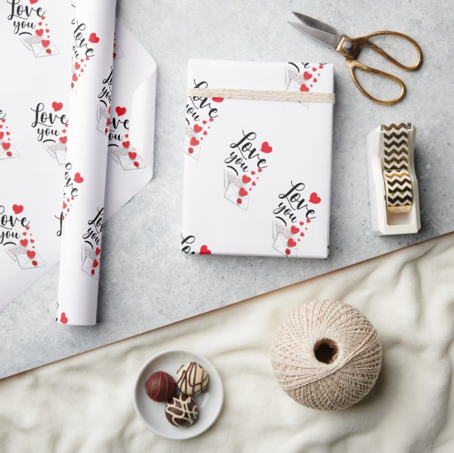Love You Wrapping Paper Geschenkpapier (Basteln)