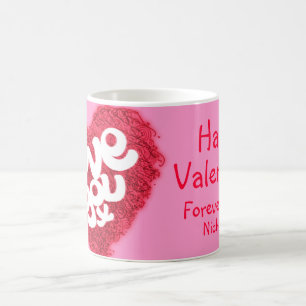 "Love you x" Tasse rose Valentine