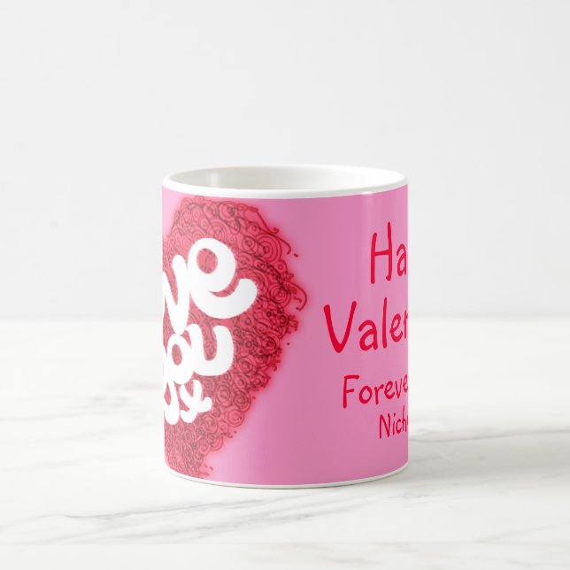 "Love you x" Tasse rose Valentine (Centre)