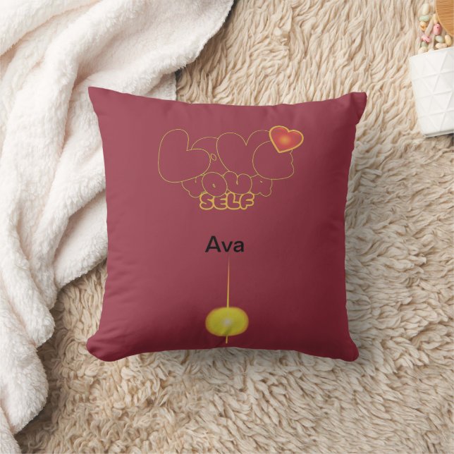 Love Yourself Inspirational Word Art Kissen (Decke)