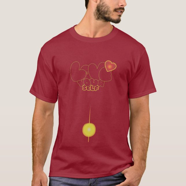 Love Yourself Inspirational Word Art T-Shirt (Vorderseite)