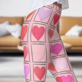Loveable Bubblegum Pink Valentines Liebe Muster Leggings