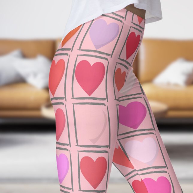 Loveable Bubblegum Pink Valentines Liebe Muster Leggings (Valentines Love on Bubblegum Leggings)