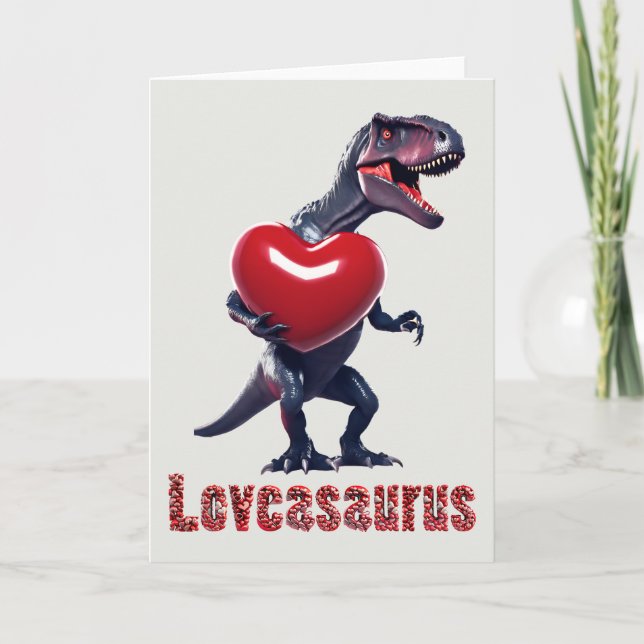 Loveasaurus Carte Saint Valentin (Devant)