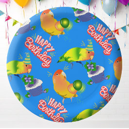 Lovebird Birthday Celebration Bird Themed Party Pappteller