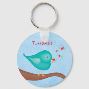 Lovebird, der ein Lovebug fängt Schlüsselanhänger