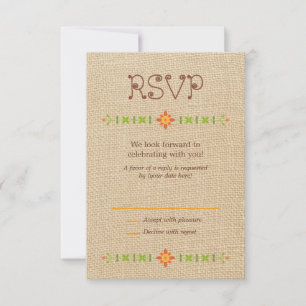 Lovebird-Eulen auf Jute-Hochzeit RSVP Karte