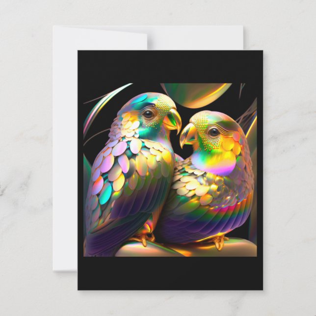 LOVEBIRD / FARBHAFTE LIEBE MITTEILUNGSKARTE (Vorderseite)