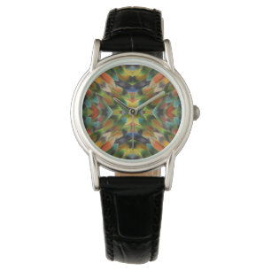 Lovebird Fether Kaleidoskop Armbanduhr
