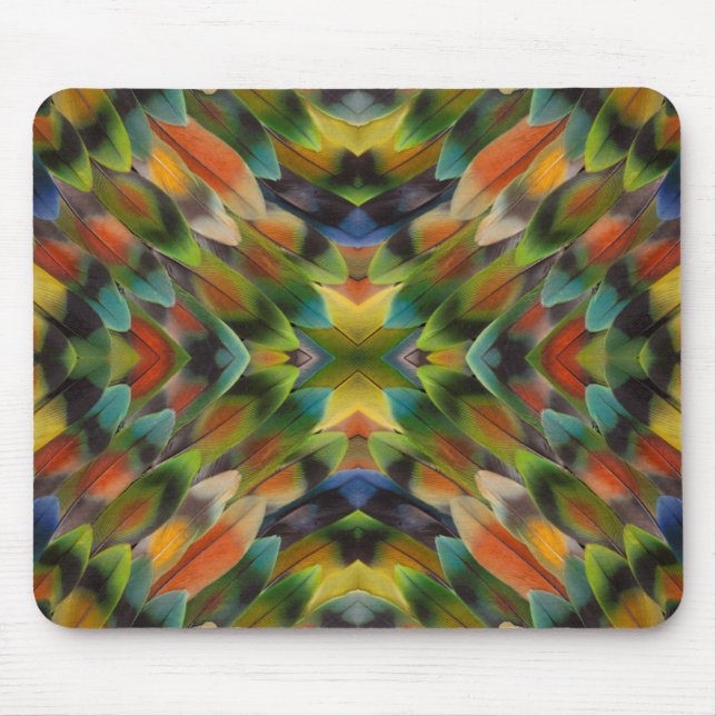 Lovebird Fether Kaleidoskop Mousepad (Vorne)
