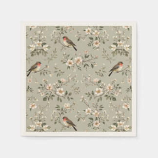 LoveBird Floral Cocktail Napkin Serviette