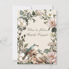 LoveBird Floral Engagement Party Invitation