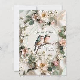 LoveBird Florale Verlobungsfeier-Einladung Einladung
