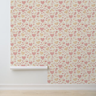 Lovebird & Heart Wallpaper Tapete
