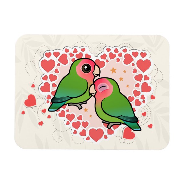 Lovebird Liebe Herz Magnet (Horizontal)