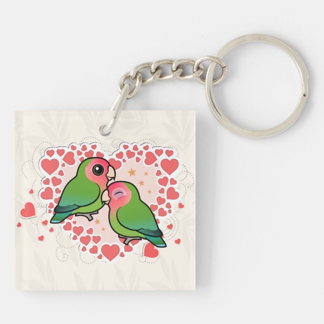 Lovebird-Liebe-Herz Schlüsselanhänger (Rückseite)