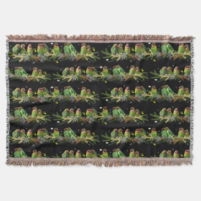 Lovebird Rainbow Throw Blanket Decke (Vorderseite)